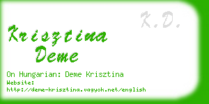 krisztina deme business card